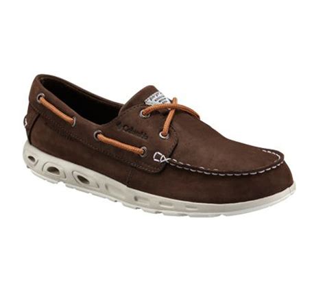 Columbia Mens Bonehead Vent Leather Pfg Boat Shoe Brown Discount