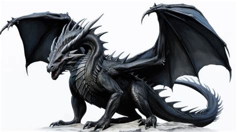 Premium AI Image | Photo realistic beautiful majestic black dragon ...