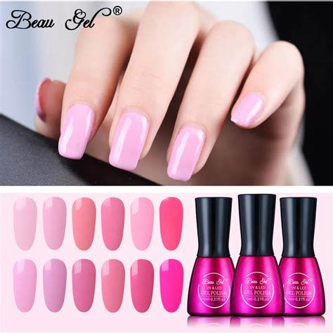 Beau Gel Ml Pink Color Uv Gel Nail Polish Soak Off Semi Permanant