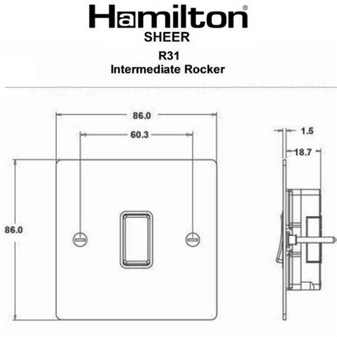 Hamilton Sheer Gloss White Gang Ax Intermediate Switch With White