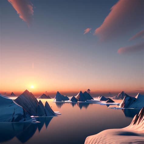 Premium AI Image | A sunset with a blue sky and mountains in the background