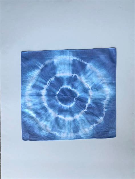 Tie Dye Pocket Square Handkerchief Hand Dyed Shibori Indigo Blue Tie