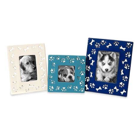 Set Of Three Dog Bone Photo Frames Grandin Road