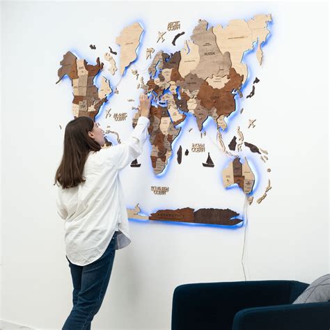 3D LED Wooden World Maps - Enjoy The Wood → Order Now