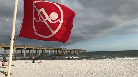 Red Flags Close Gulf Waters At Pensacola Beach Wear