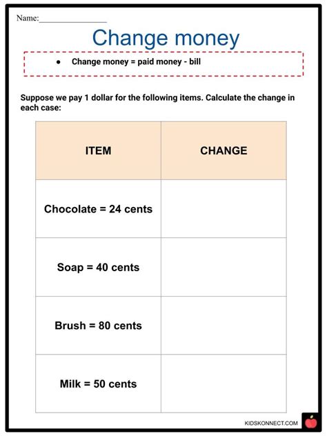 Calculating Change Worksheet Worksheet Live Worksheets Worksheets