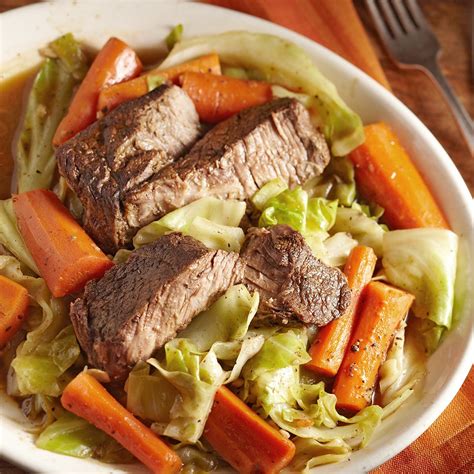 Slow Cooked Beef With Carrots And Cabbage Recipe Eatingwell