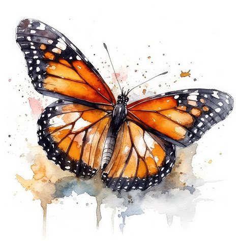 Monarch Butterfly Water Color Painting 12 High Quality Clipart Pack