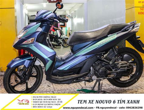 Tem xe nouvo 6 tím xanh Nguyễn Decal Chuyên Dán Keo Xe Design Tem