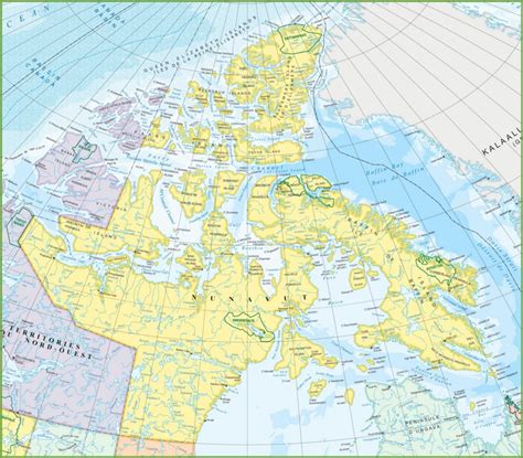 Large Detailed Map Of Nunavut