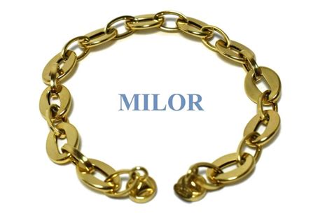 Milor Bracelet 14k Gold Made In Italy Rolo Link Chain Etsy Bracelets Jewelry Design 14k Gold