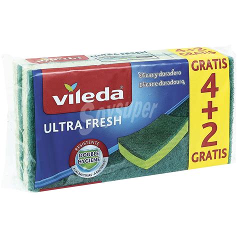 Vileda Estropajo Ultra Fresh 4 Más 2 de Regalo 6 u