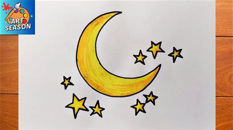 How To Draw A Crescent Moon Step By Step YouTube