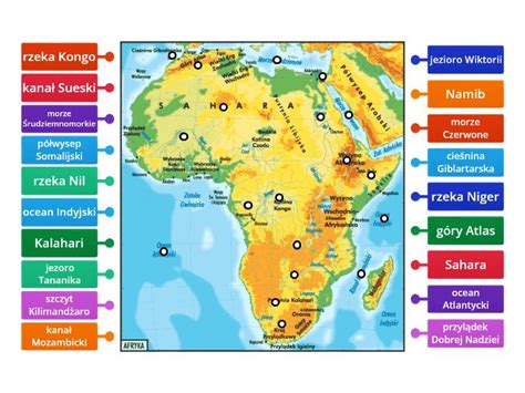 Mapa Fizyczna Afryki Labelled Diagram