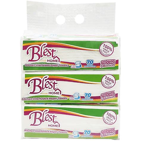 Blest Kitchen Interfolded Paper Towels Pulls Ply X S Tissue