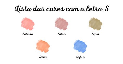 Cores Com A Letra S - Cores com a letra S