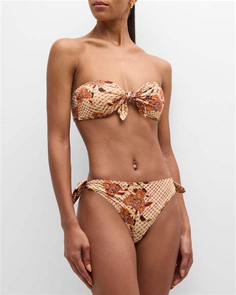 Ulla Johnson Palma Bandeau Bikini Top In Brown Lyst