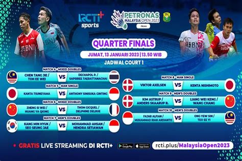 Link Live Streaming Malaysia Open 2023 Di RCTI Plus Jumat 13 1 2023