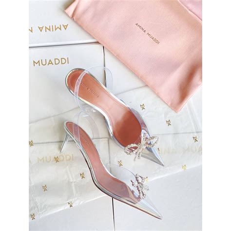 Jual SEPATU SHOES WANITA AMINA MUADDI AMS08 GLASS HEELS PREMIUM