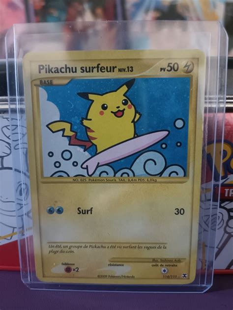 Carte Pok Mon Pikachu Surfeur Super Rare Fr Bon Tat