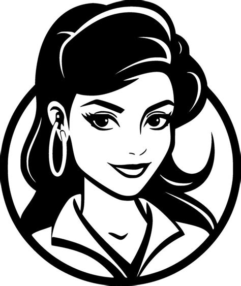 Nurse - Black and White Isolated Icon - illustration 43056902 Vector ...