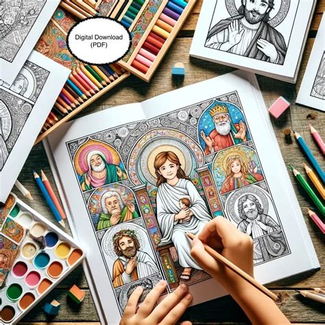 January Catholic Saint Coloring Book Digital Download Etsy