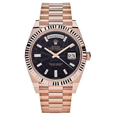 Rolex Rose Gold Day Date Wristwatch With Diamond Meteorite Dial For Sale At 1stdibs