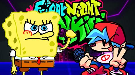 FNF FRIDAY NIGHT FUNKIN VS SPONGEBOB FNF BATTLE CRAZY BUT IS PLAYABLE