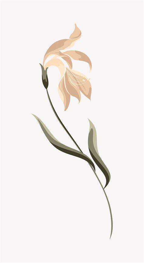 Beige flower aesthetic vector | Premium Vector - rawpixel