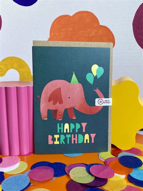 Elephant Birthday Card by Hole In My Pocket - The Warren