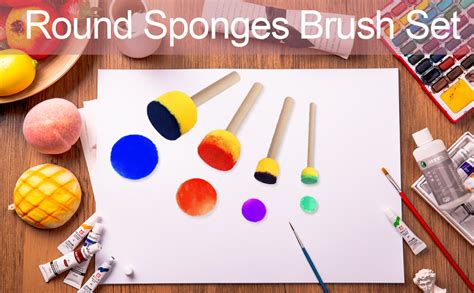 Amazon Pcs Round Sponges Brush Set Round Sponge Brushes For