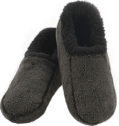 Snoozies Mens Two Tone Fleece Lined Slippers Comfortable