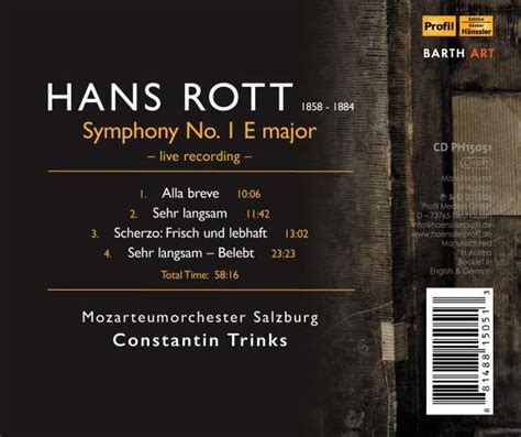 Hans Rott Symphonie E Dur Cd Wom