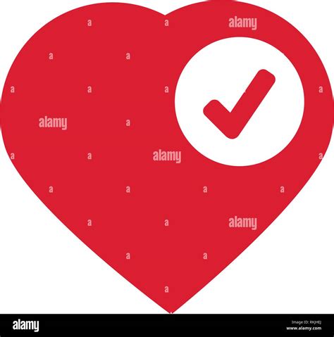 Heart Sign Web Icon With Check Mark Glyph Vector Illustration Isolated