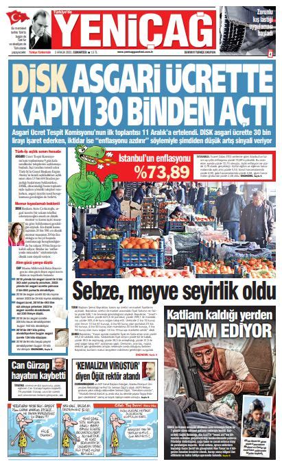 Yeniçağ Gazetesi nin 1 sayfası