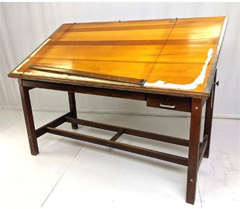 ancobilt industrial drafting table  oak base