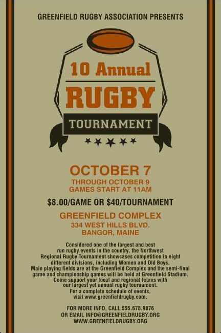 Rugby Tournament Poster