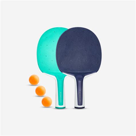 Table Tennis Paddle Set with Balls - PPR 130 - Azure blue - Pongori - Decathlon