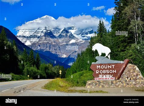 A Summer Landscape View Of Mount Robson In Mount Robson Provincial Park