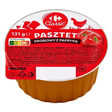 Carrefour Classic Pasztet Drobiowy Z Papryk G Zakupy Online Z