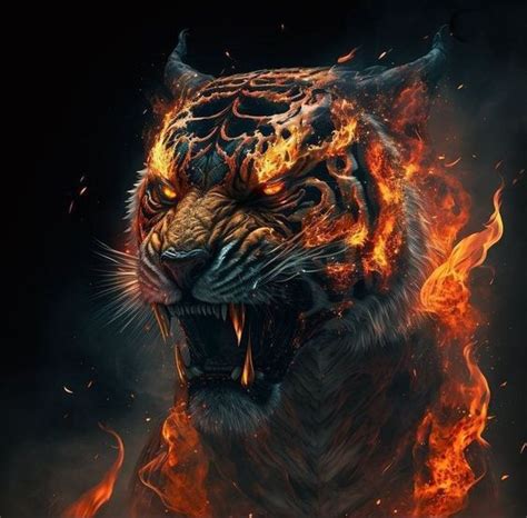 fire tiger | Tiger artwork, Big cats art, Tiger art