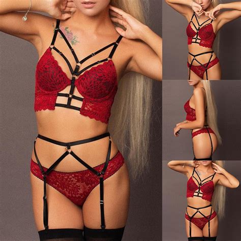 New Women Sexy Lace Plus Size Lingerie Set Solid Seamless Wireless