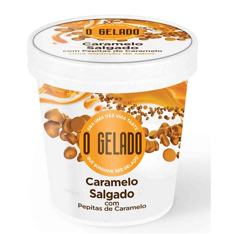 O Gelado Caramelo Salgado Pepitas De Caramelo