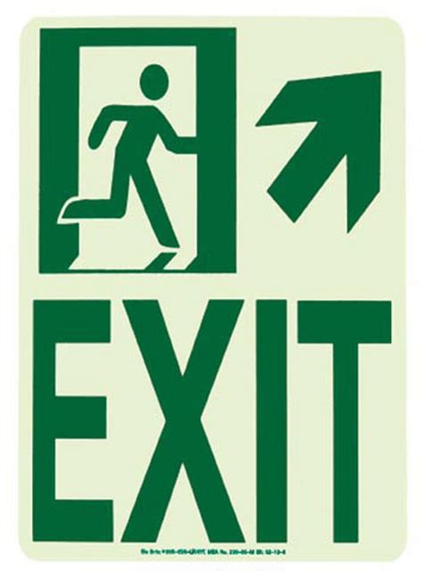 Glo Brite® Wall Mounted Exit Egress Signs Photoluminescent Exit Signs