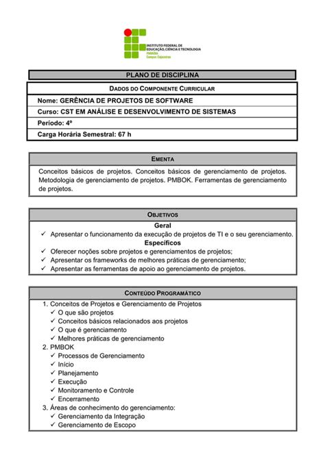 CST EM ANÁLISE E DESENVOLVIMENTO DE SISTEMAS IFPB 4º PERÍODO GERÊNCIA