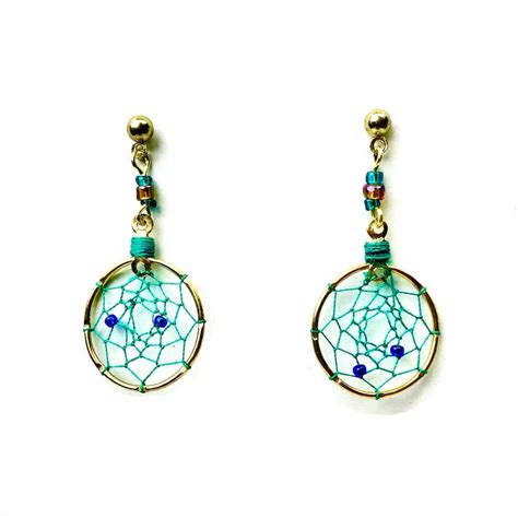 Dream Catcher Earrings Small Gold Dreamcatcher Earrings - Etsy