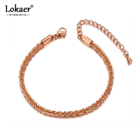 Lokaer brazalete de hebras de acero inoxidable para mujer y niña