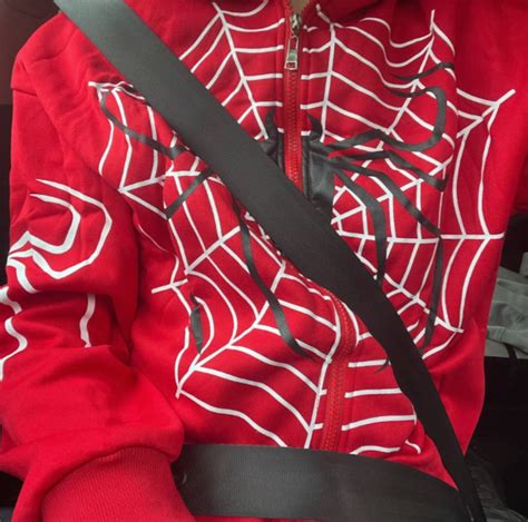 Y2k Red Spider Web Zip Up Jacket Womens Jacket Men Etsy