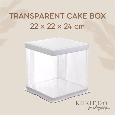 Jual Box Mika Polos 22 X 22 X 24 Cm Dus Kotak Transparent Putih