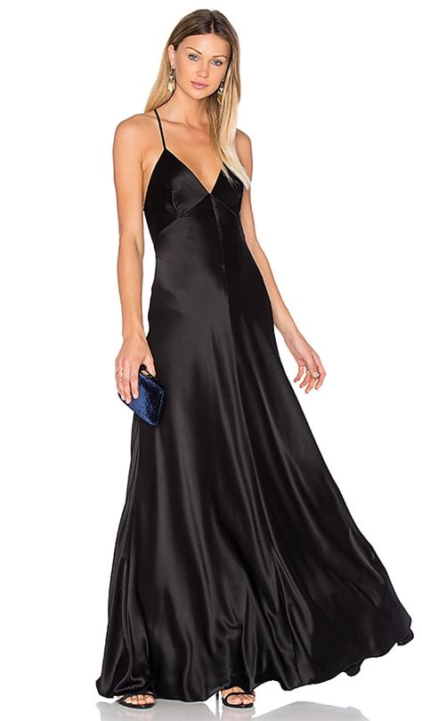 Jill Jill Stuart Satin Slip Gown In Black Revolve